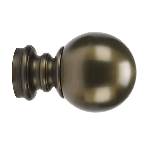 elegant brass Kirsch 1 3/8" Designer Metals Pandora finial